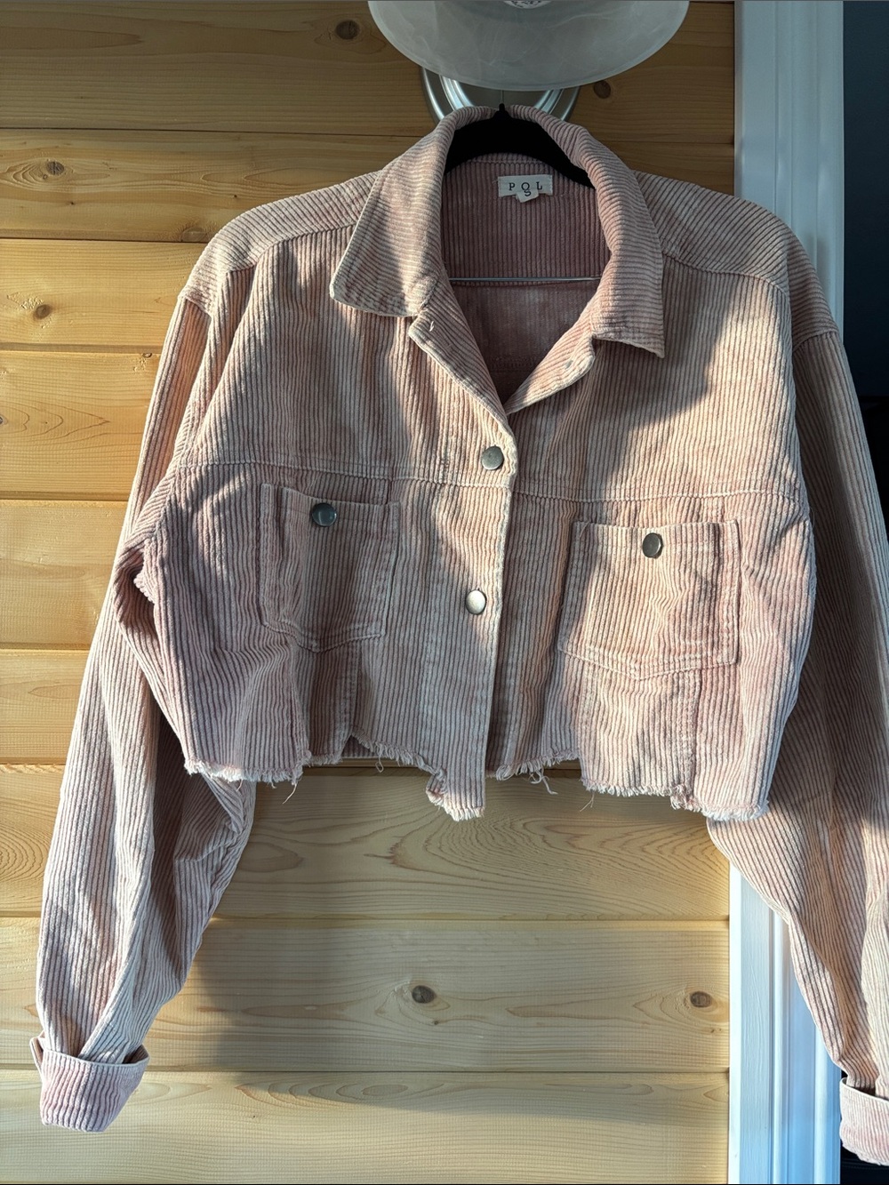 POL Cropped Corduroy Jacket in Dusty Rose